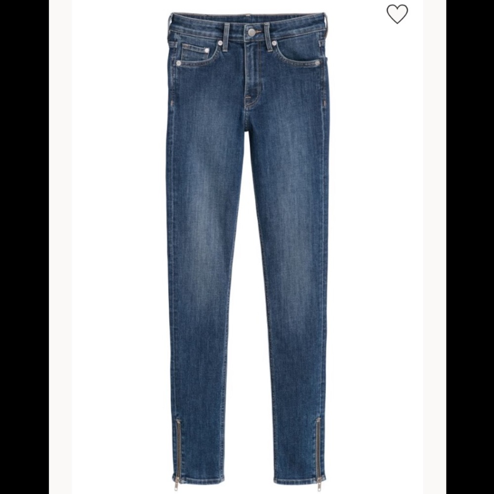 H&M Women’s Slim Zipper Jeans Dark Wash